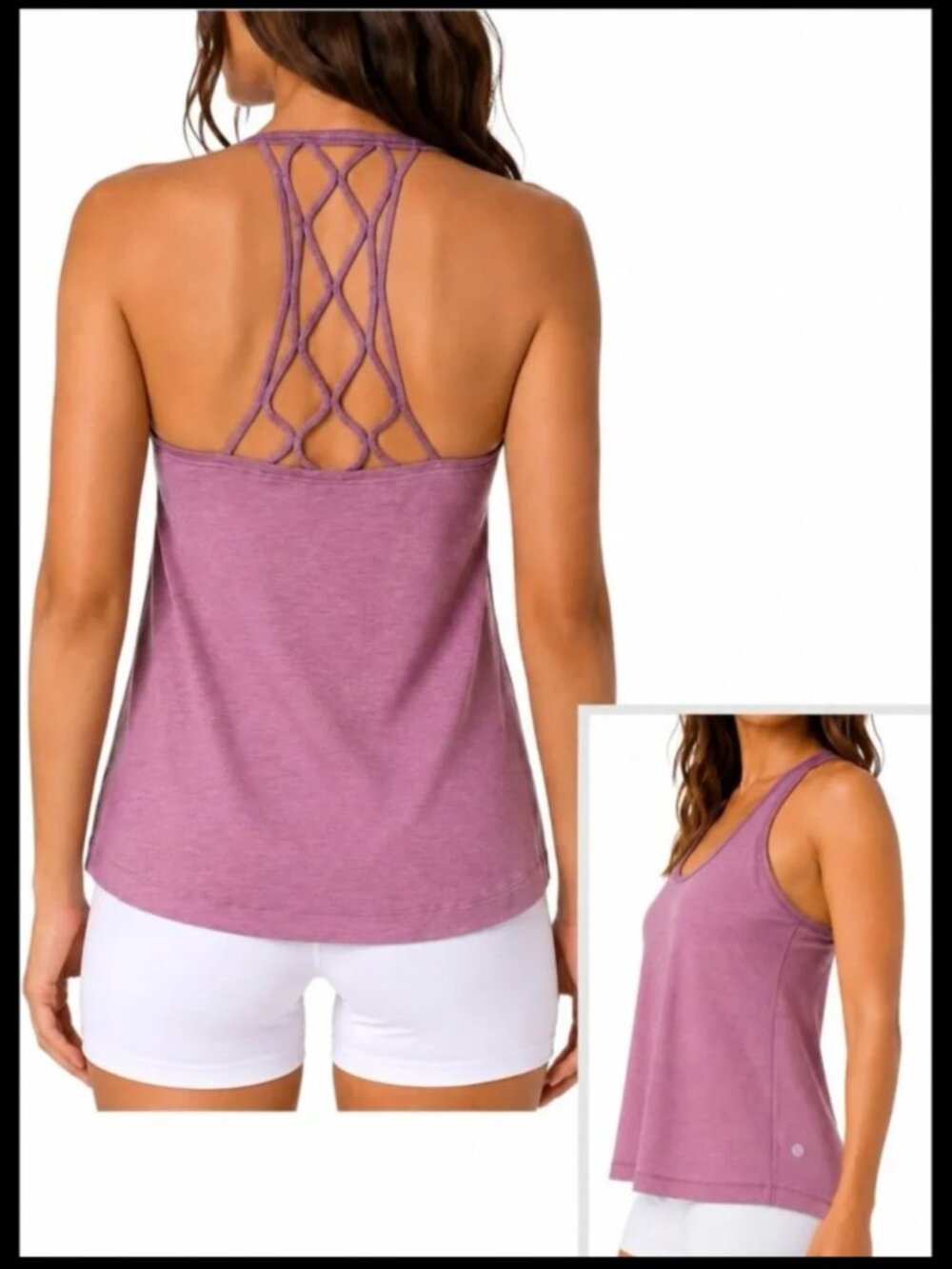 Lululemon Love Knot Tank Dusty Pink Mauve Macrame Racerback 4